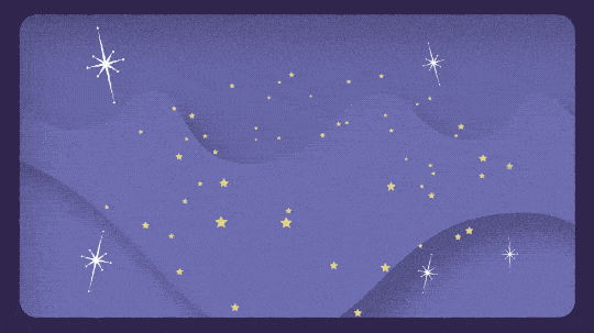 Cartoon black hole seen with many stars swirling around it.