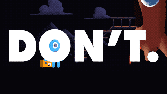 Gif saying DON'T in big letters