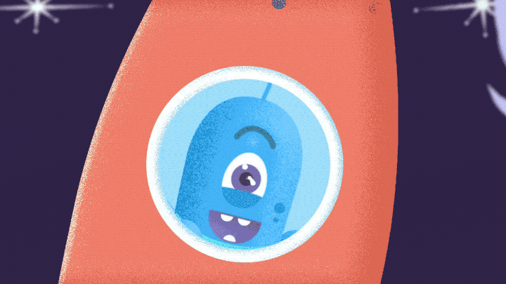 An animated GIF showing NASA’s Traveler delighting at the sight of a gamma-ray burst.