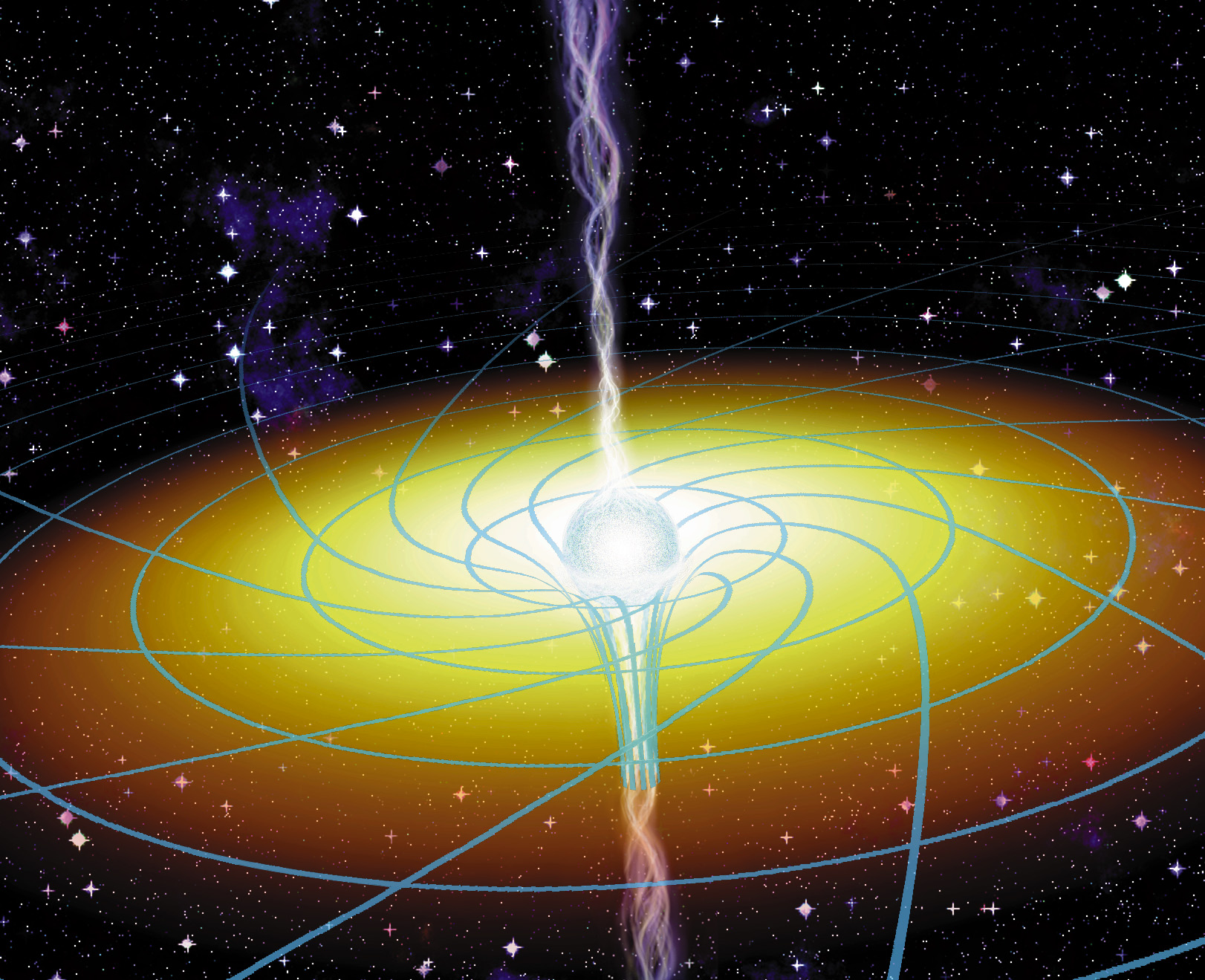 APOD: 1997 November 07 – Evidence for Frame Dragging Black Holes