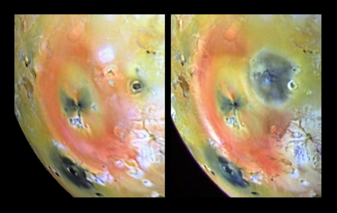 APOD: 1997 November 10 – Dark Volcano Active on Io