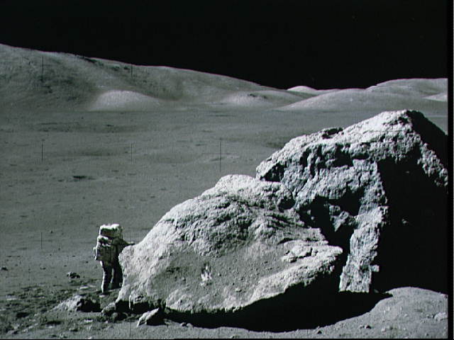 APOD: 1997 September 05 – Apollo 17: Boulder on the Moon