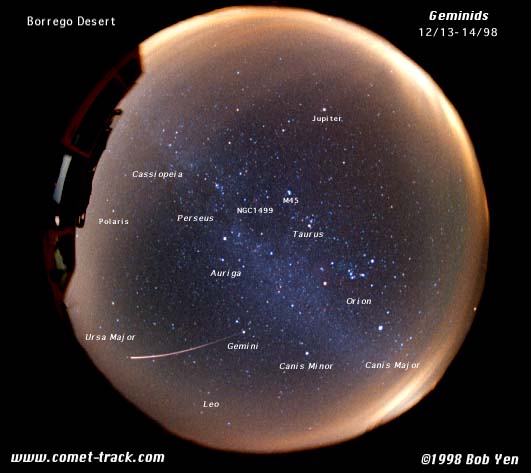 APOD: 1998 December 29 – A Geminid from Gemini