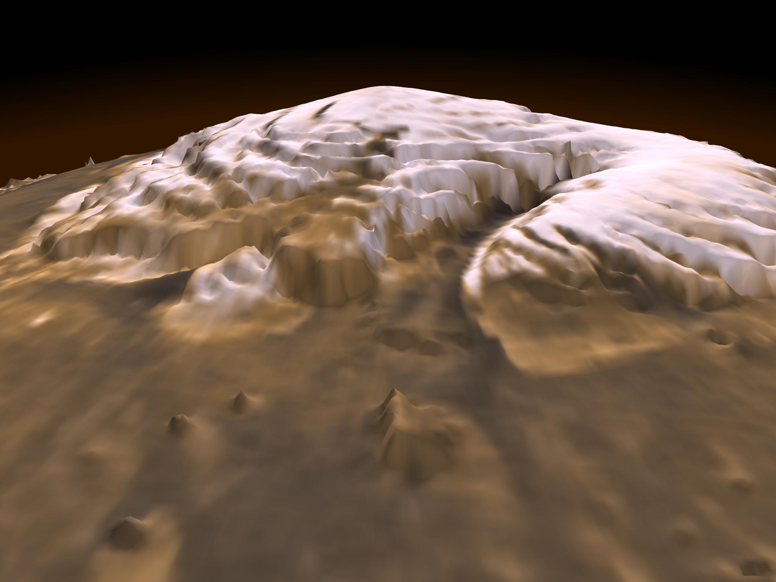 APOD: 1998 December 16 – 3-D Mars North Pole