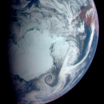 APOD: 1998 February 04 – A Passing Spaceship Views Earth