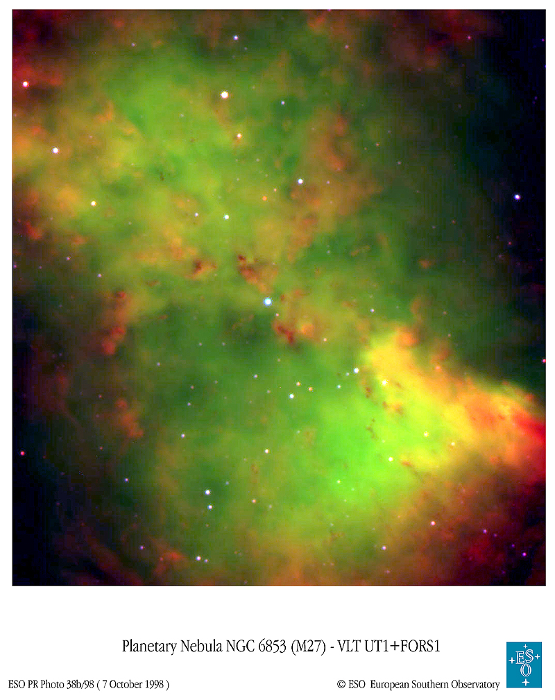 APOD: 1998 October 13 – In the Center of the Dumbbell Nebula