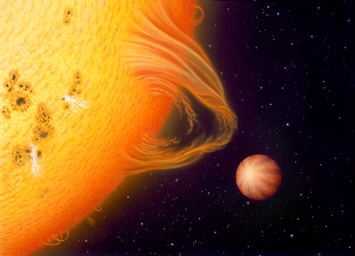 APOD: 1999 April 16 – Upsilon Andromedae: An Extra Solar System