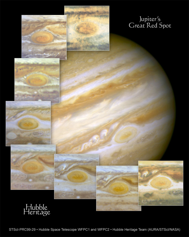 APOD: 1999 August 06 – Hubble Tracks Jupiters Great Red Spot