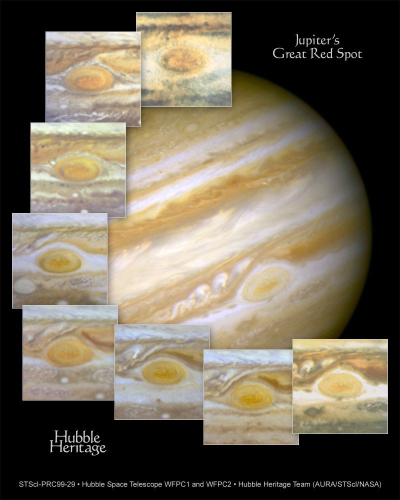 Hubble Tracks Jupiters Great Red Spot — APOD for 1999-08-06
