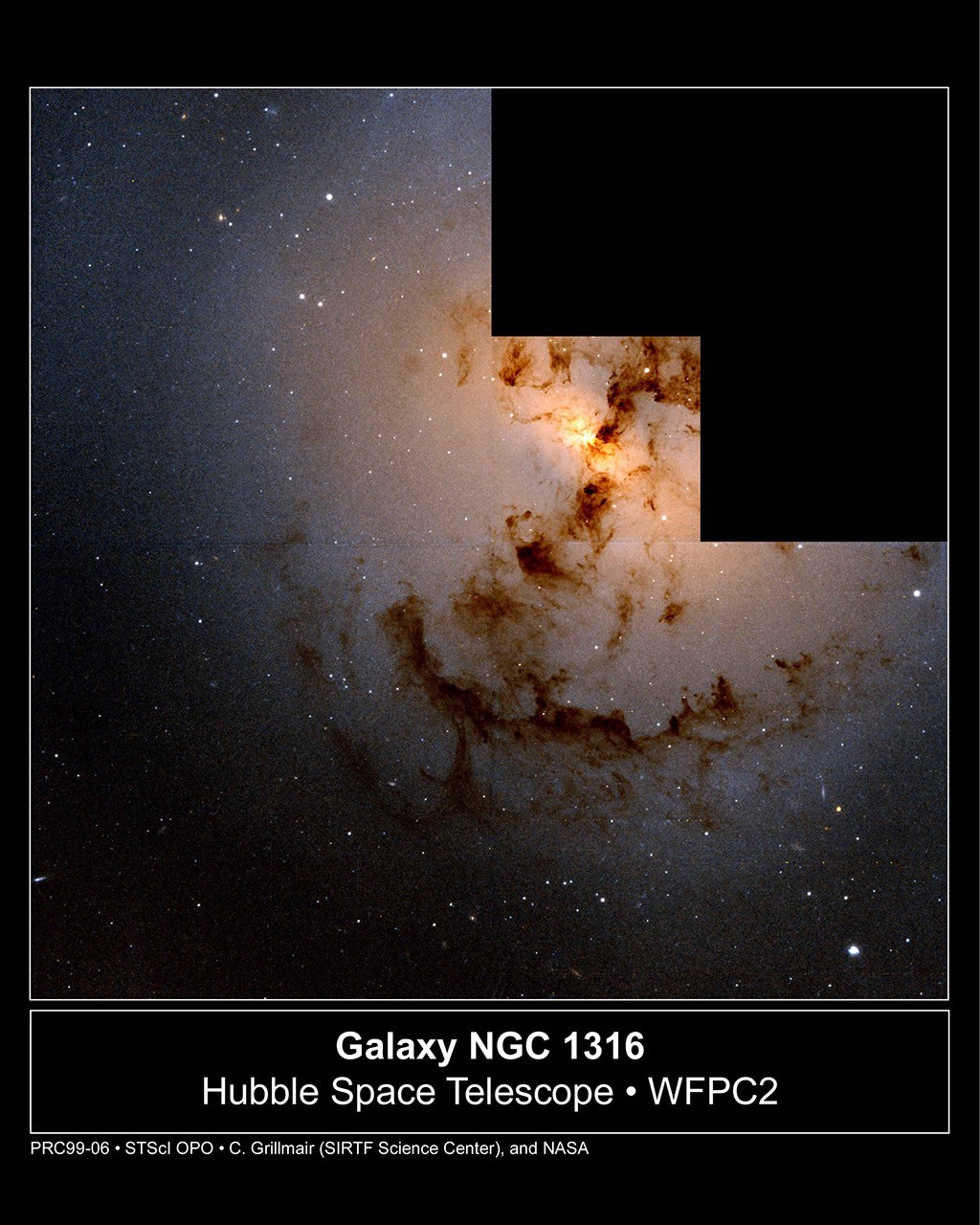 NGC 1316: After Galaxies Collide — APOD for 1999-02-22