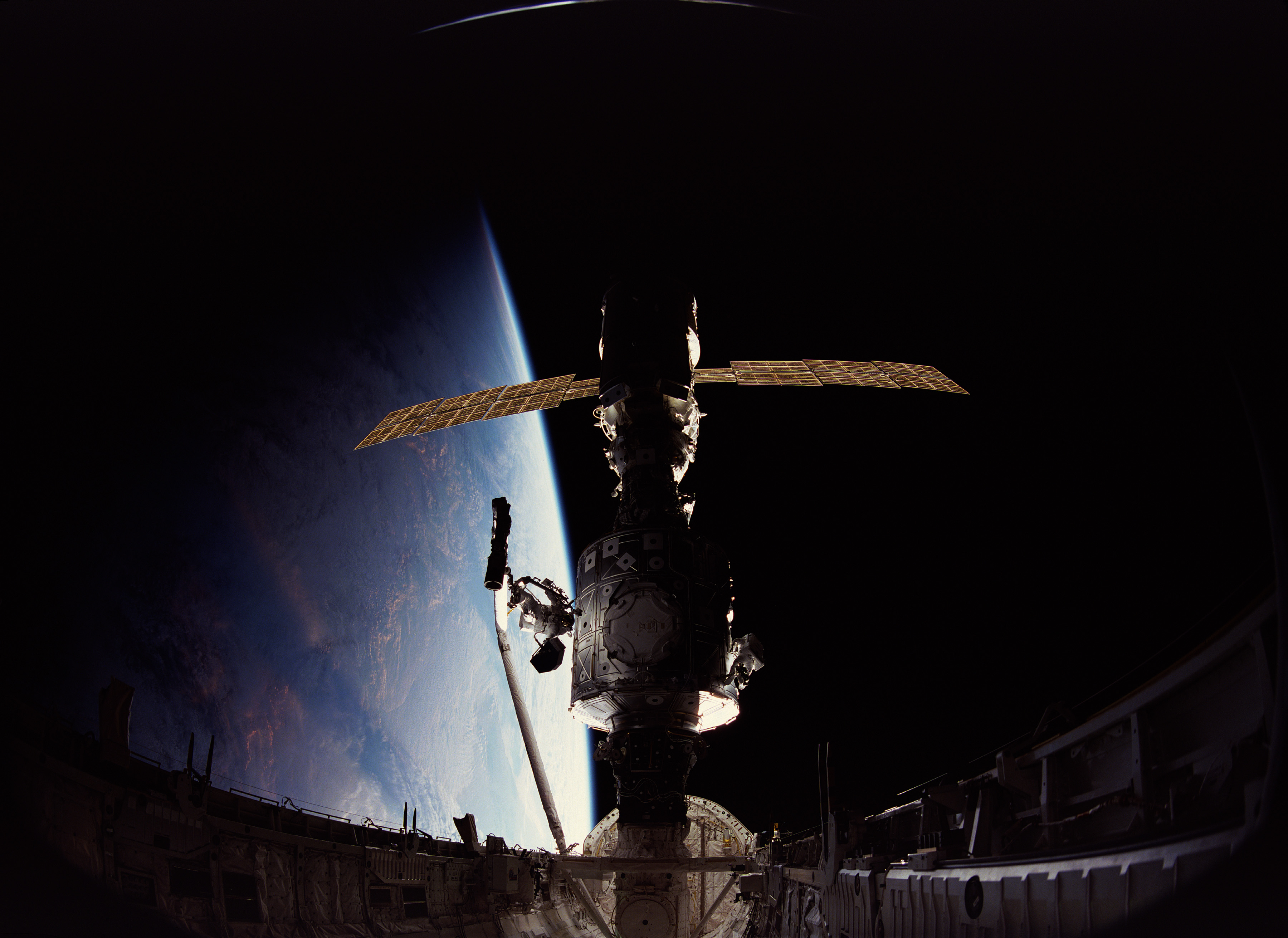 APOD: 1999 February 23 – Construction of International Space Station Begins