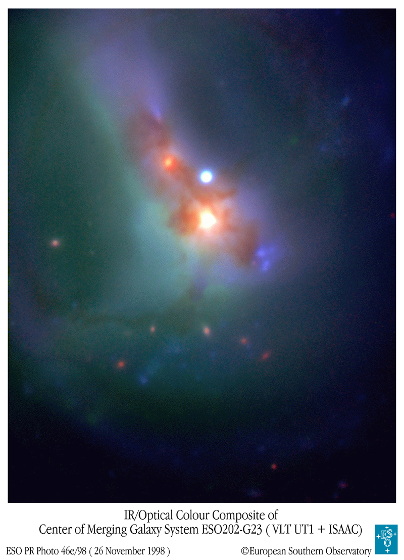 APOD: 1999 January 01 – ESO202-G23: Merging Galaxies