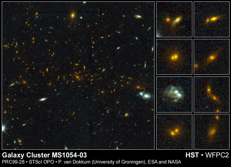 APOD: 1999 July 22 – Cosmic Collisions in a Galaxy Cluster