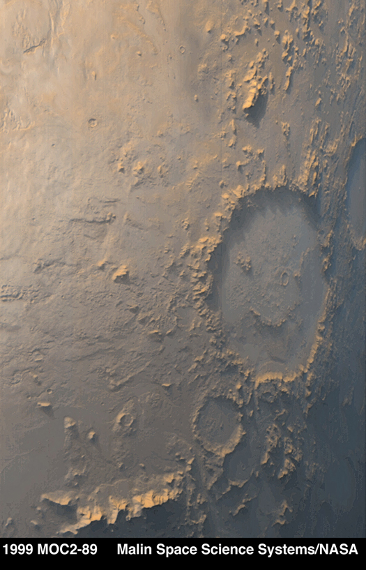 APOD: 1999 March 15 – Happy Face Crater on Mars