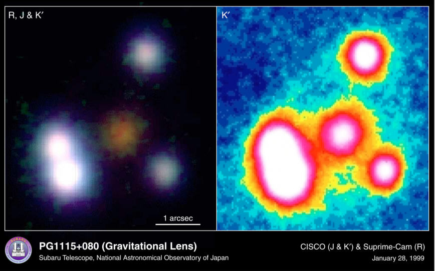 APOD: 1999 March 31 – PG 1115+080: A Gravitational Cloverleaf