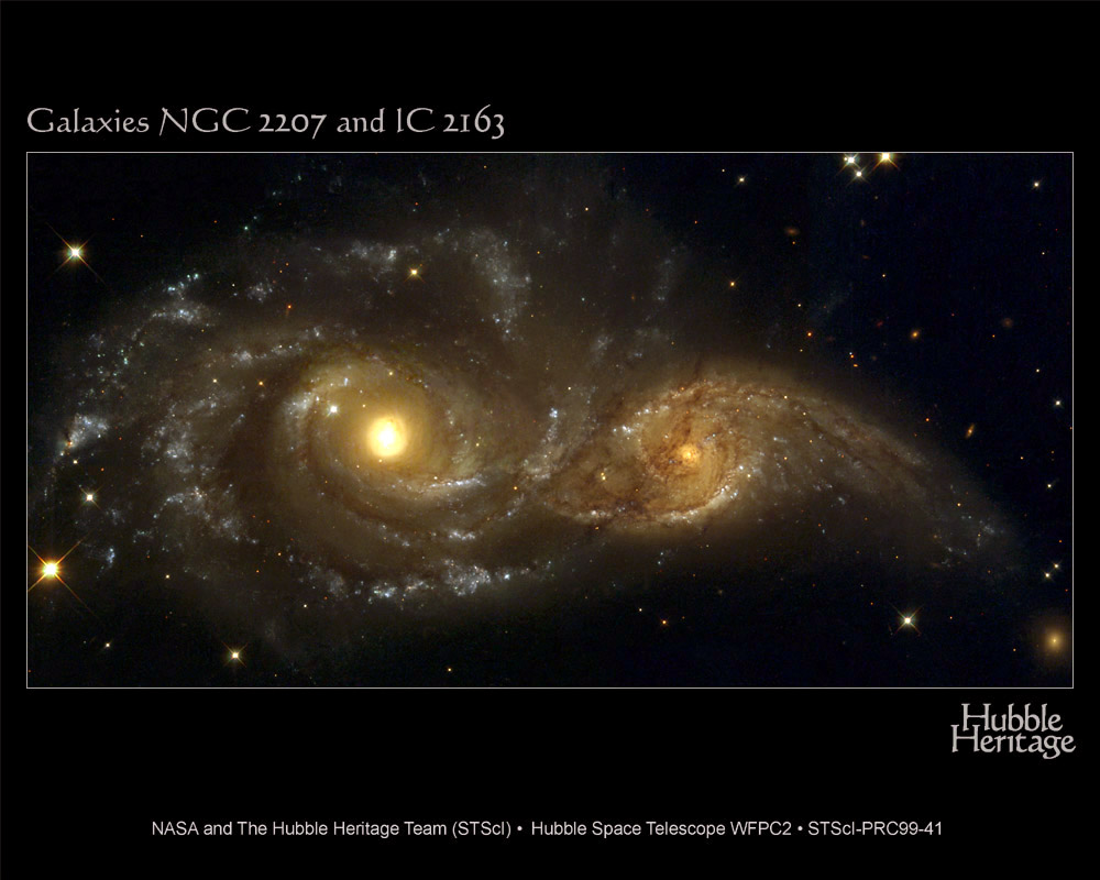 APOD: 1999 November 09 – Spiral Galaxies in Collision