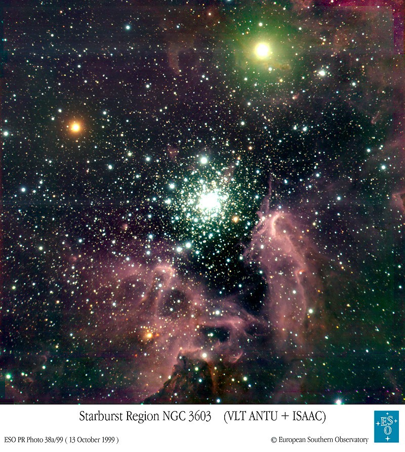 NGC 3603: An Active Star Cluster — APOD for 1999-10-18