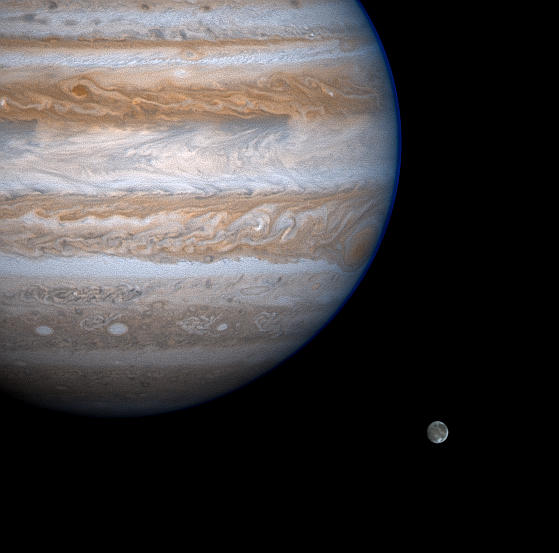 APOD: 2000 December 12 – Jupiter Eyes Ganymede