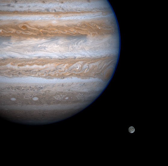 Jupiter Eyes Ganymede — APOD for 2000-12-12