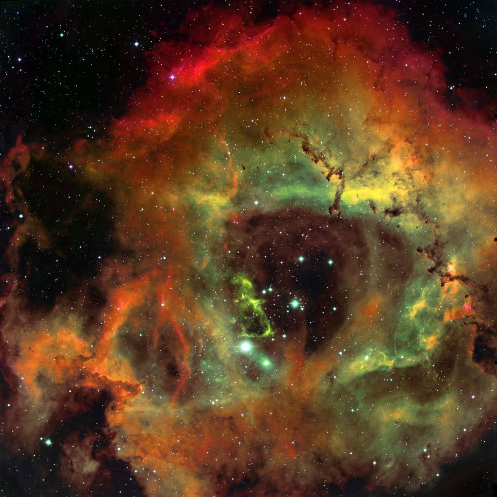 The Rosette Nebula in Hydrogen, Oxygen, and Sulfur — APOD for 2000-01-11