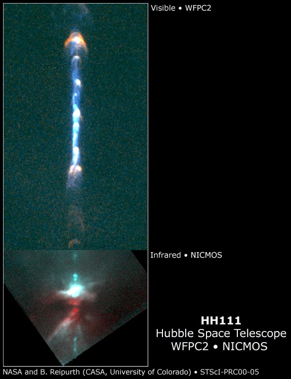 APOD: 2000 March 21 – HH111’s 12 Light-Year Star Jet
