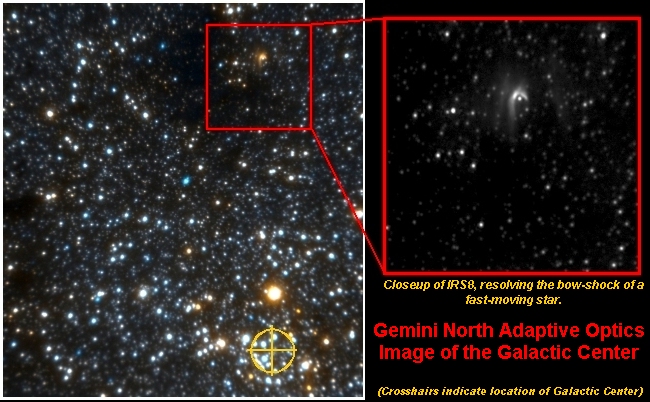 APOD: 2000 October 17 – Gemini North Images Bow Shock Near Galactic Center