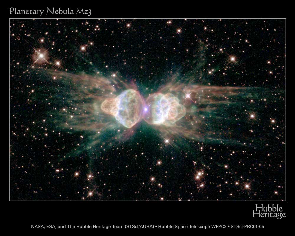 APOD: 2001 February 5 – Planetary Nebula Mz3: The Ant Nebula