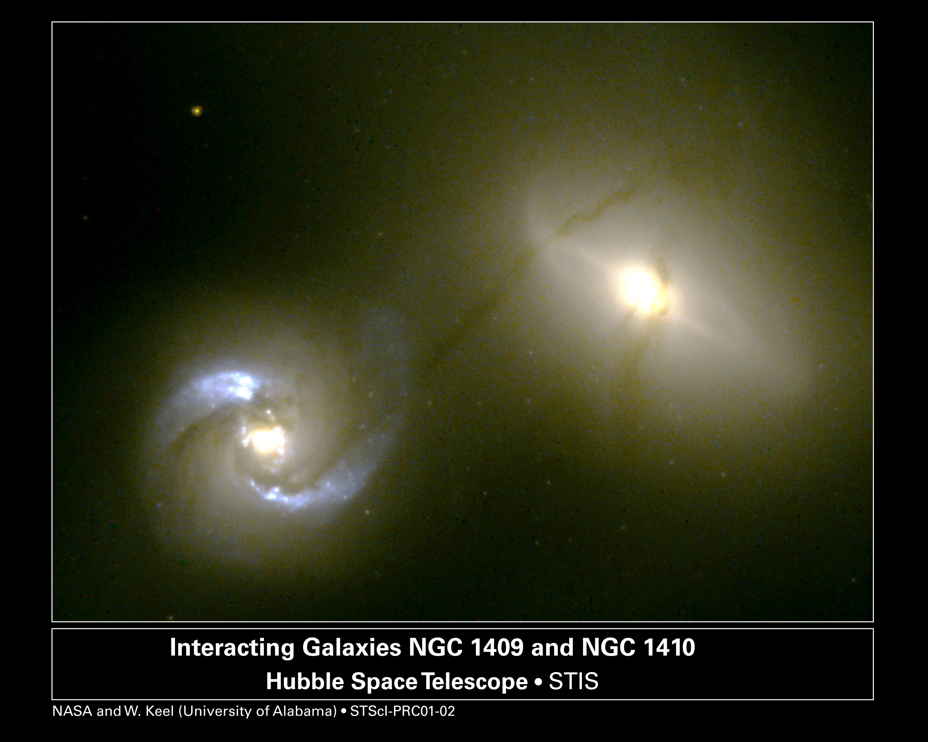 APOD: 2001 January 12 – NGC 1410/1409: Intergalactic Pipeline