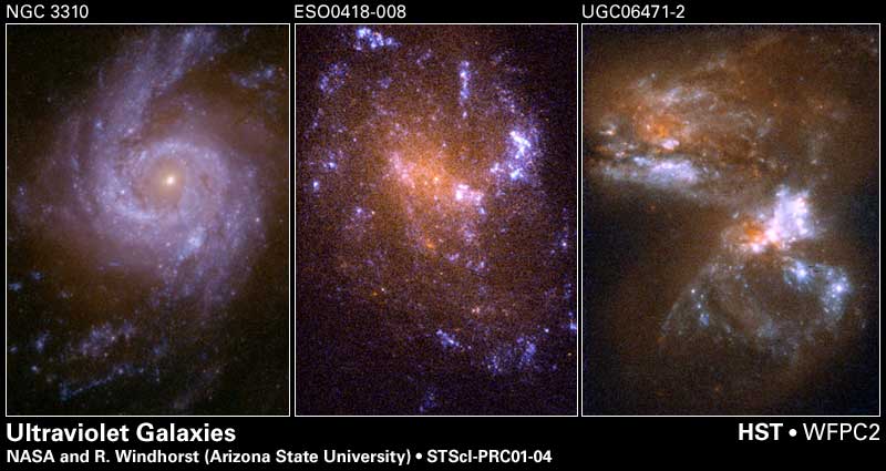 APOD: 2001 January 17 – Spiral Galaxy NGC 3310 in Ultraviolet