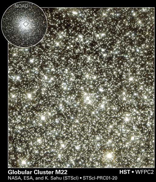 APOD: 2001 July 3 – Unusual Flashes Toward Globular Cluster M22