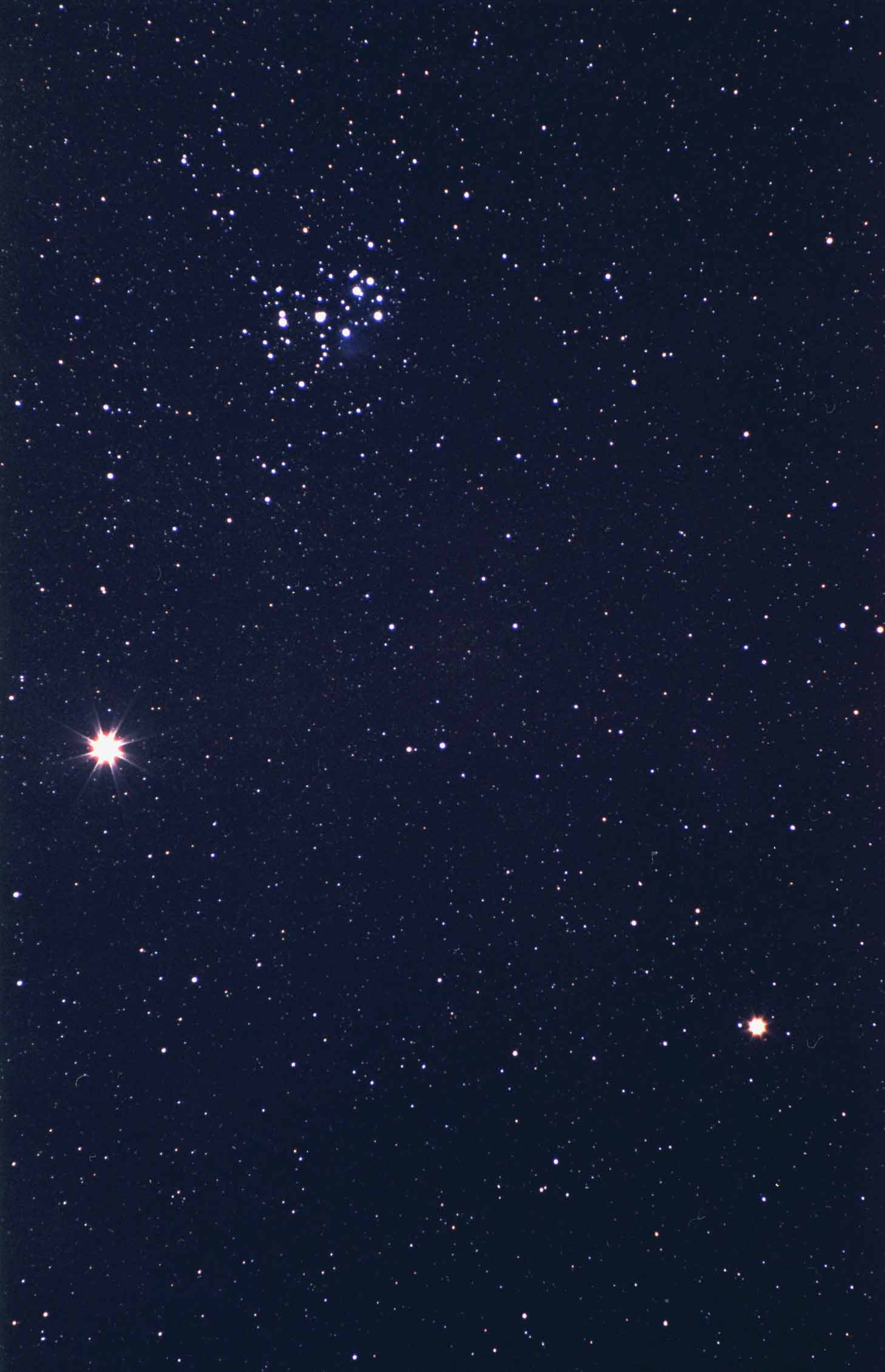 APOD: 2001 March 22 – Jupiter, Saturn and Messier 45
