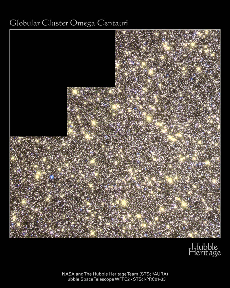 APOD: 2001 October 10 – The Center of Globular Cluster Omega Centauri