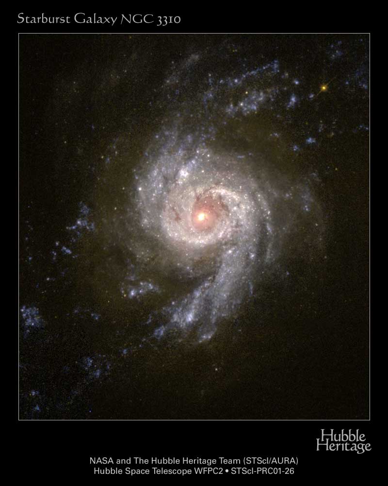APOD: 2001 September 11 – Spiral Galaxy NGC 3310 Across the Visible