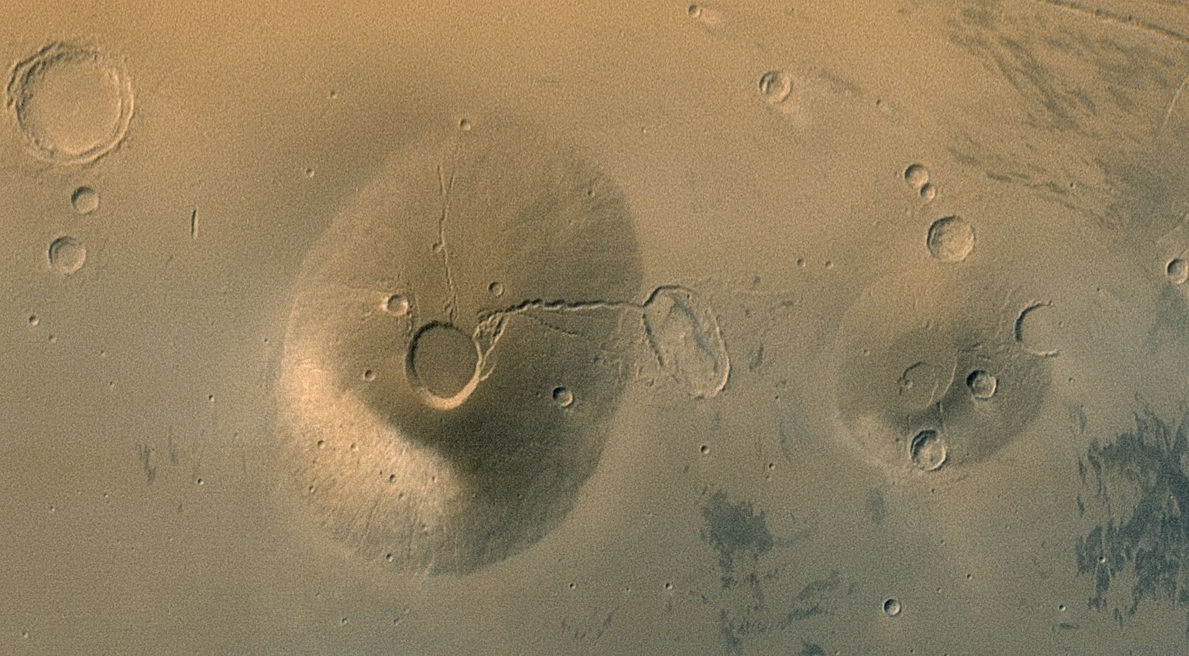 APOD: 2002 August 8 – Ancient Volcanos of Mars