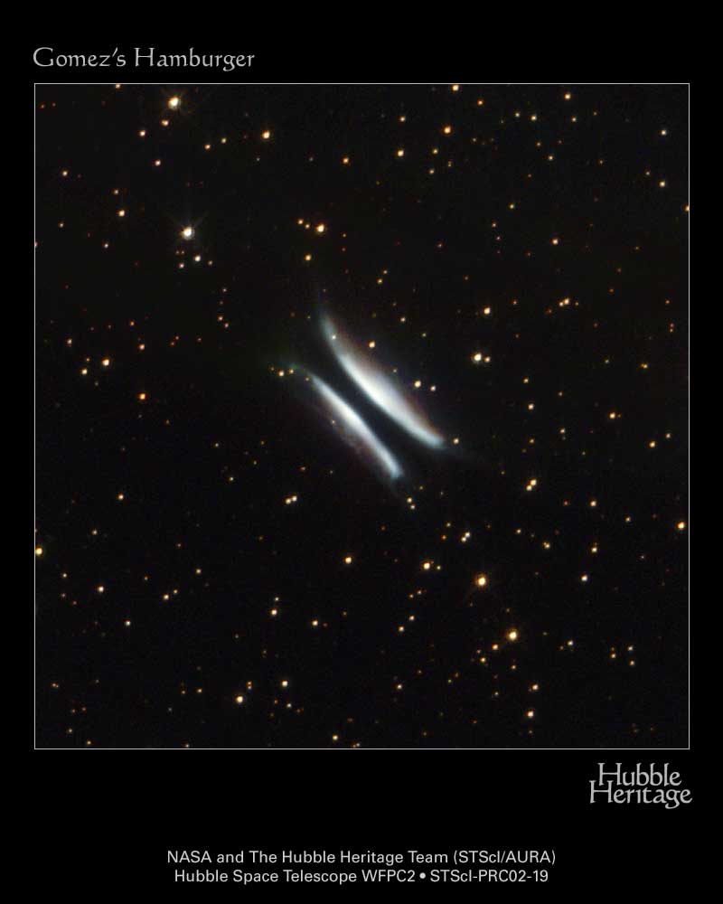 APOD: 2002 August 7 – Gomez’s Hamburger: A Proto Planetary Nebula