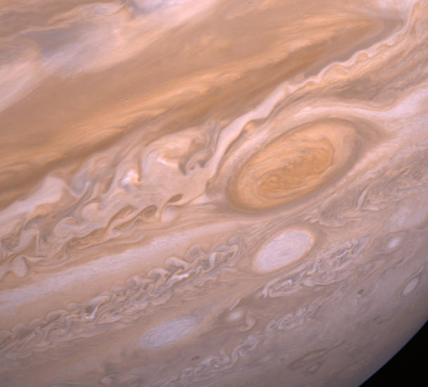 APOD: 2002 February 5 – Giant Storm Systems Battle on Jupiter