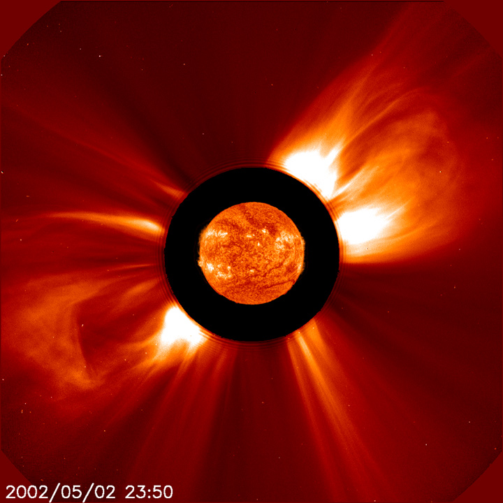 APOD: 2002 May 16 – Double Trouble Solar Bubbles