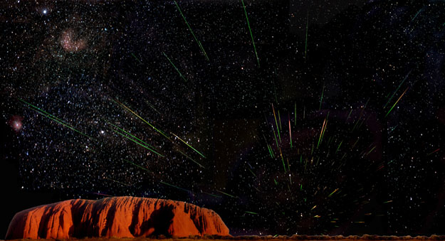 APOD: 2002 October 30 – Leonids Over Uluru