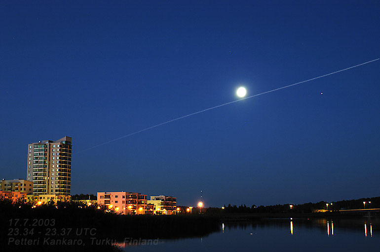 APOD: 2003 August 1 – Moons and Bright Mars