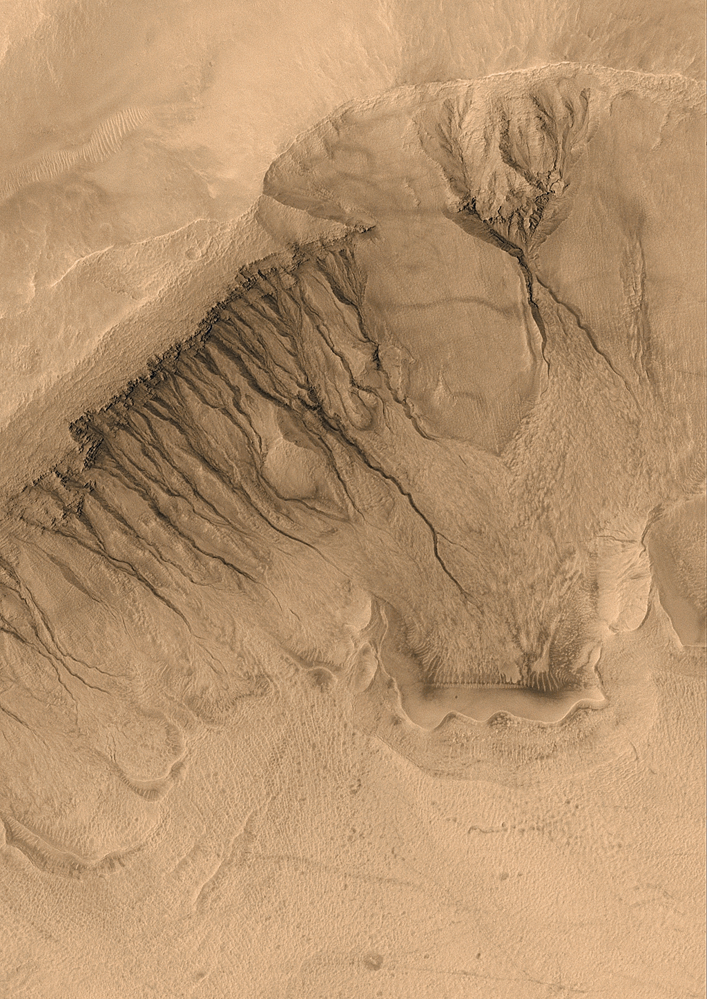 APOD: 2003 February 5 – Unusual Gullies and Channels on Mars