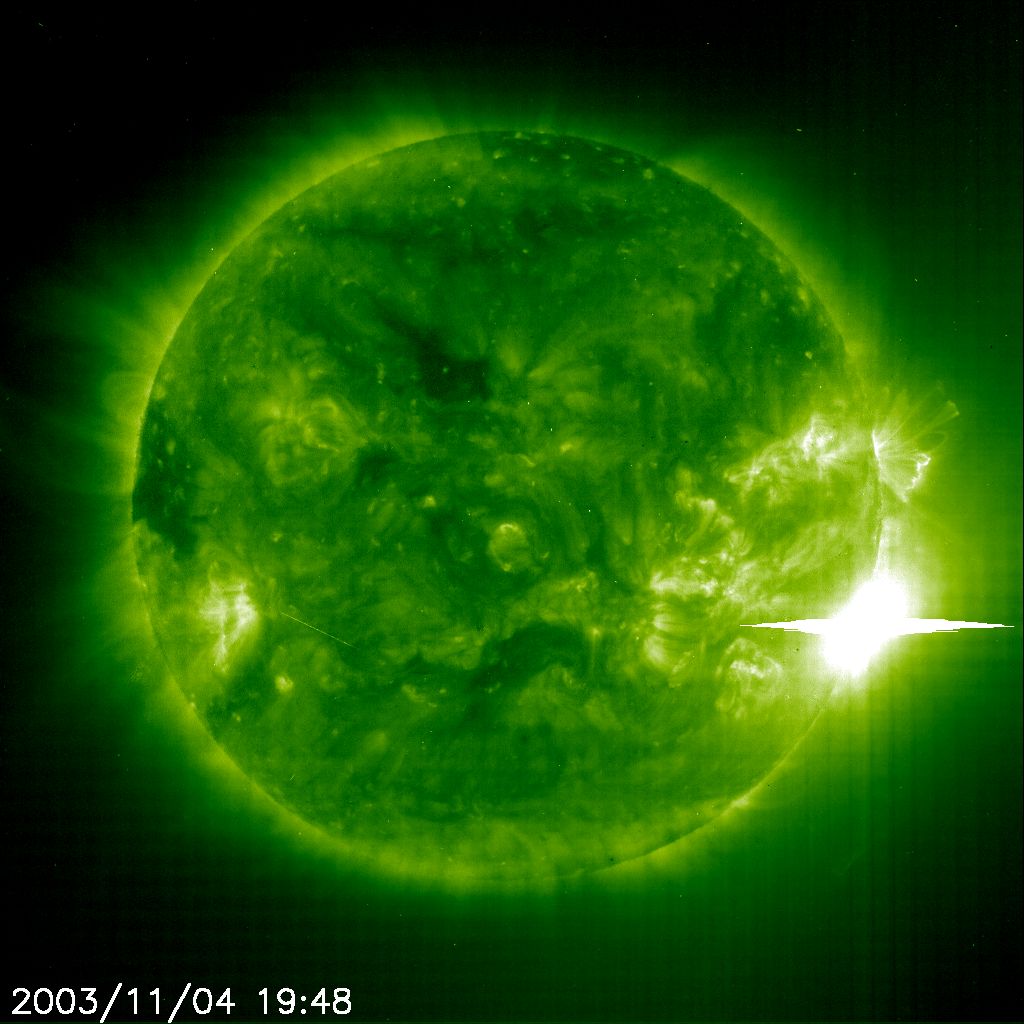 APOD: 2003 November 6 – Flare Well AR 10486