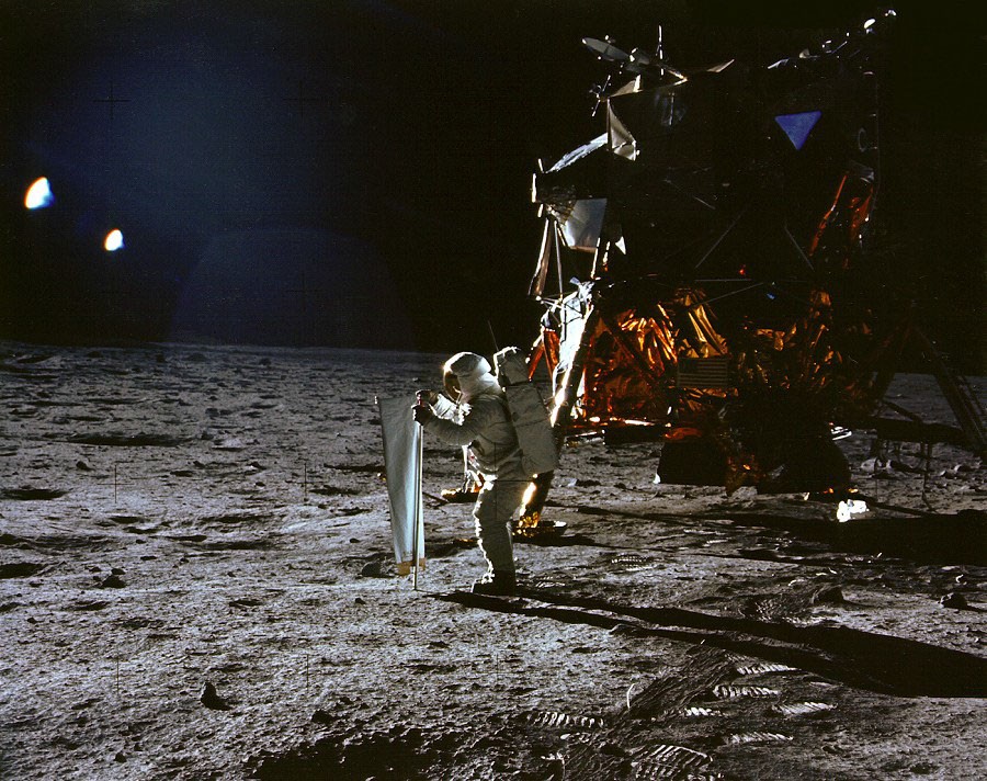 Apollo 11: Catching Some Sun — APOD for 2003-09-20