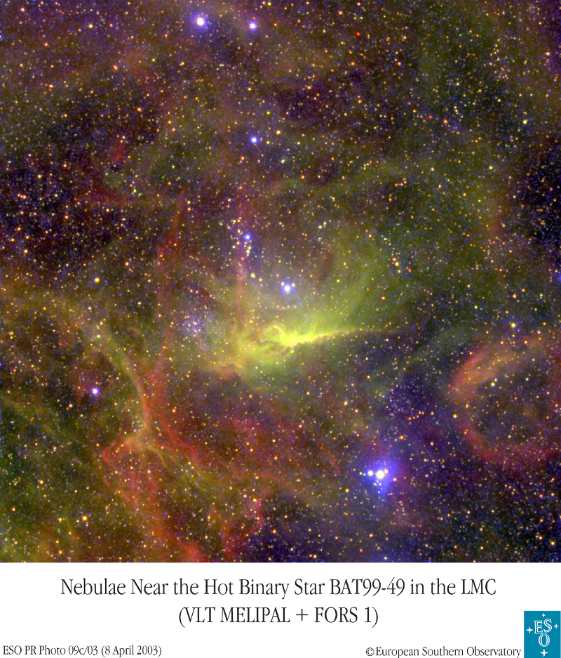 APOD: 2004 April 21 – Nebulas Surrounding Wolf Rayet Binary BAT99 49