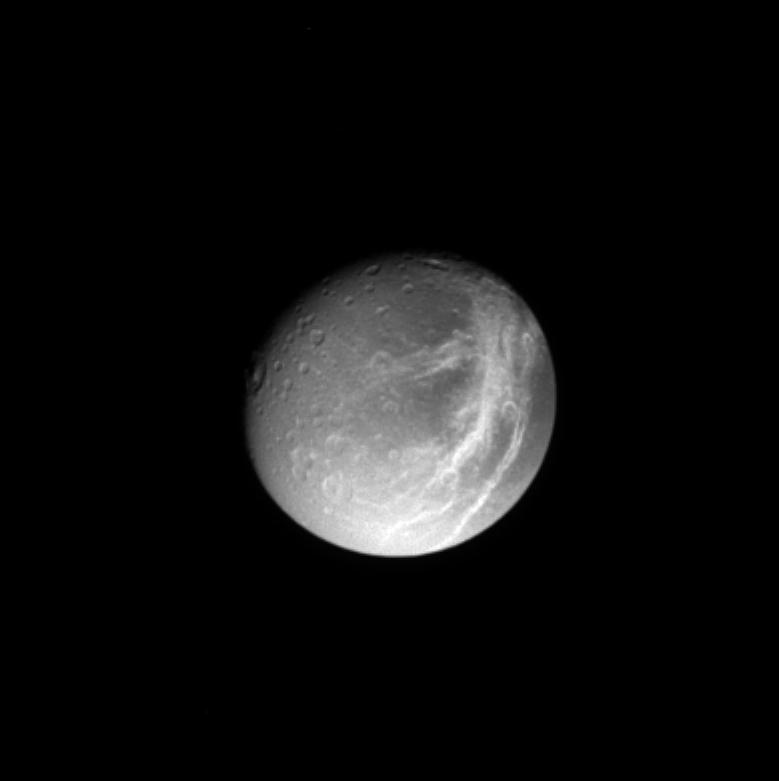 APOD: 2004 December 1 – Saturn’s Moon Dione from Cassini