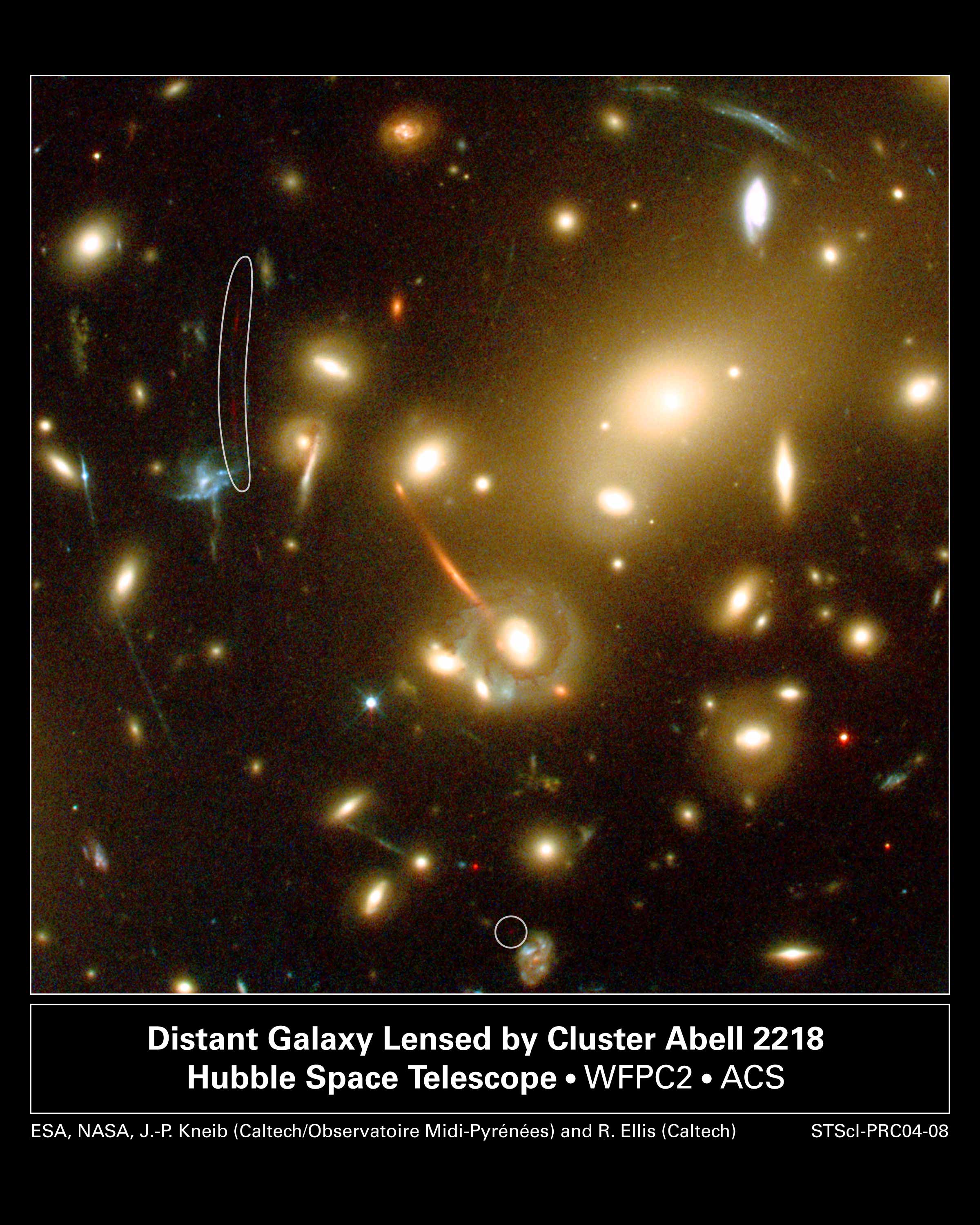 APOD: 2004 February 17 – Galaxy Cluster Lenses Farthest Known Galaxy