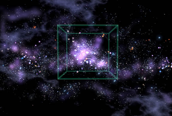 APOD: 2004 January 20 – Unexpected Galaxy String in the Early Universe