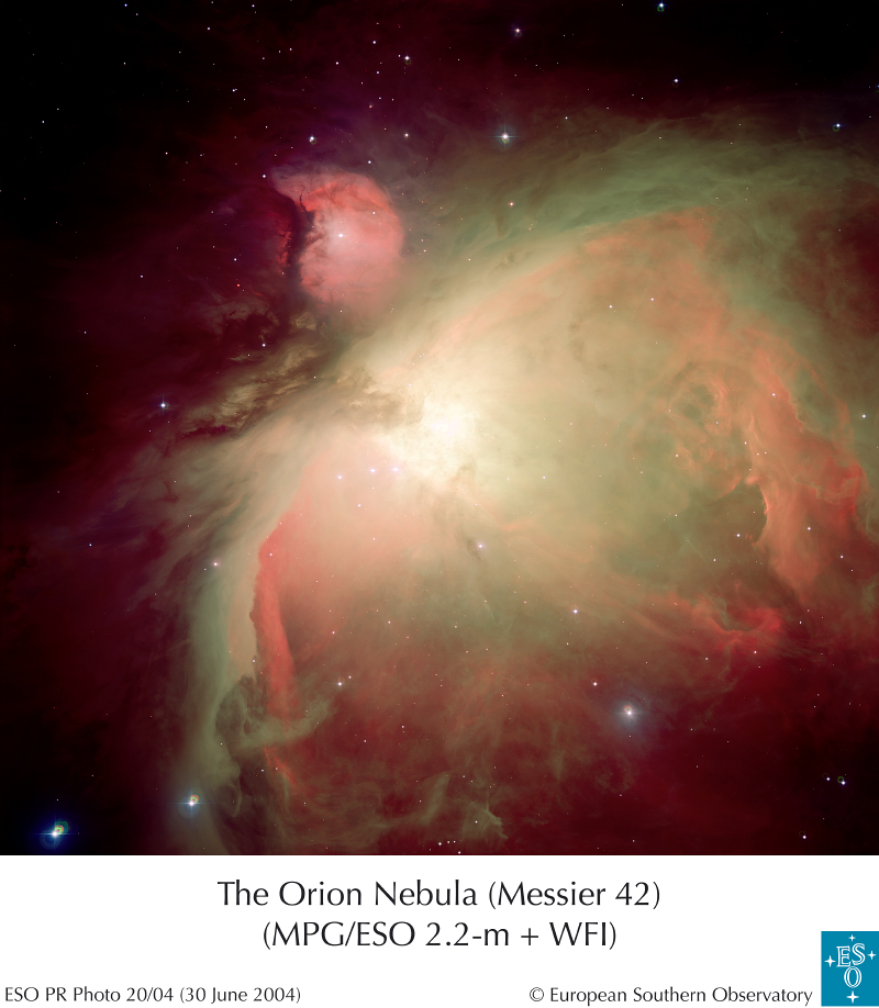 APOD: 2004 July 13 – Orion Nebula in Oxygen, Hydrogen, and Sulfur