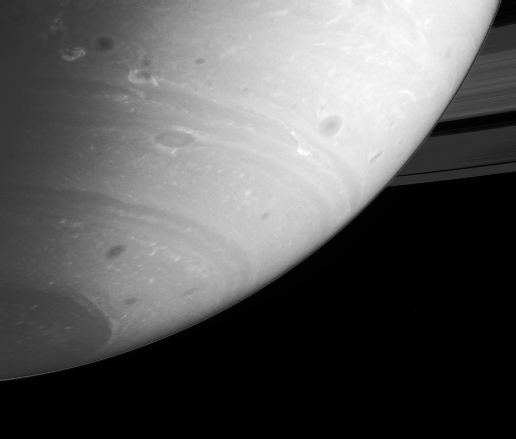APOD: 2004 November 2 – Storm Alley on Saturn