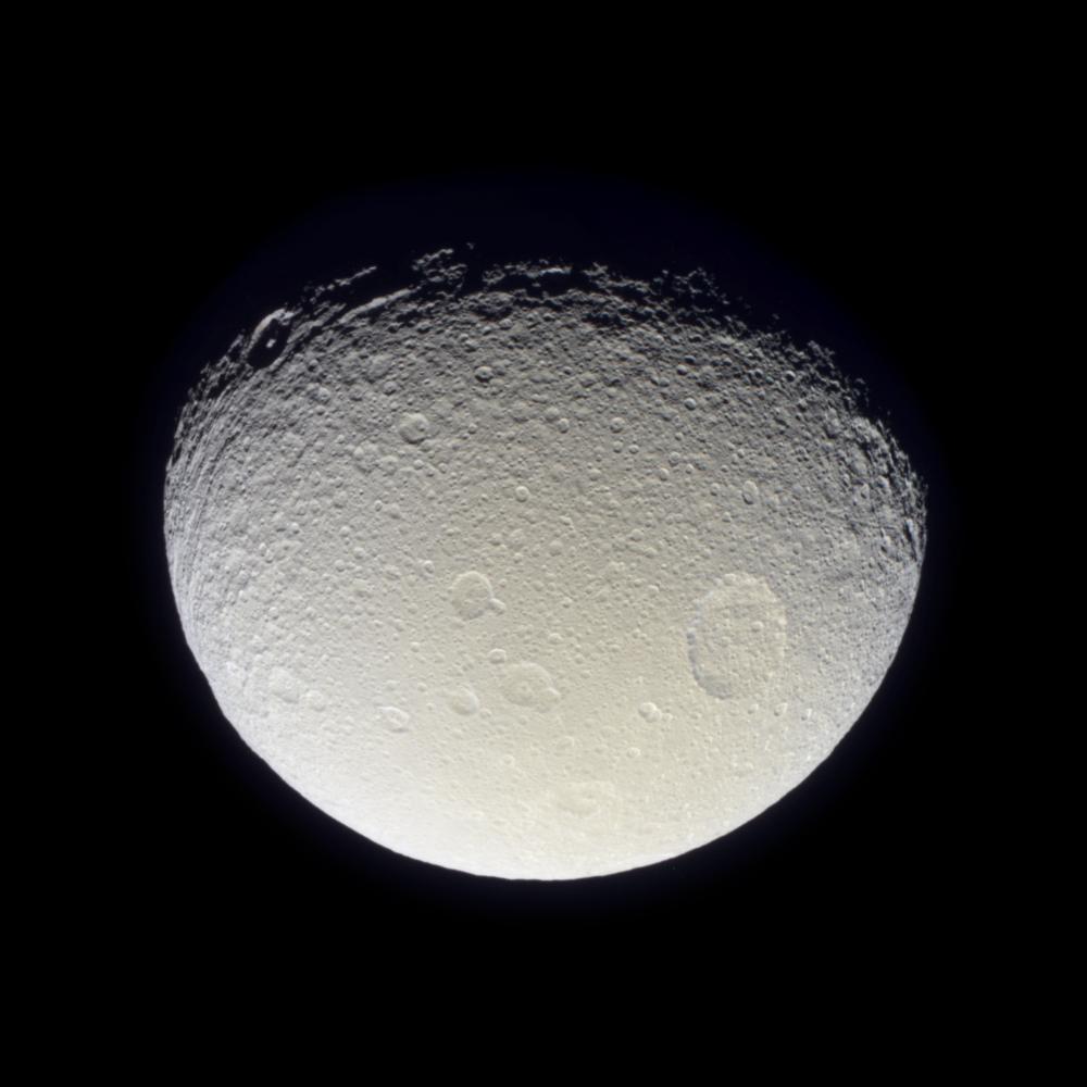 APOD: 2004 November 29 – Saturn’s Moon Tethys from Cassini