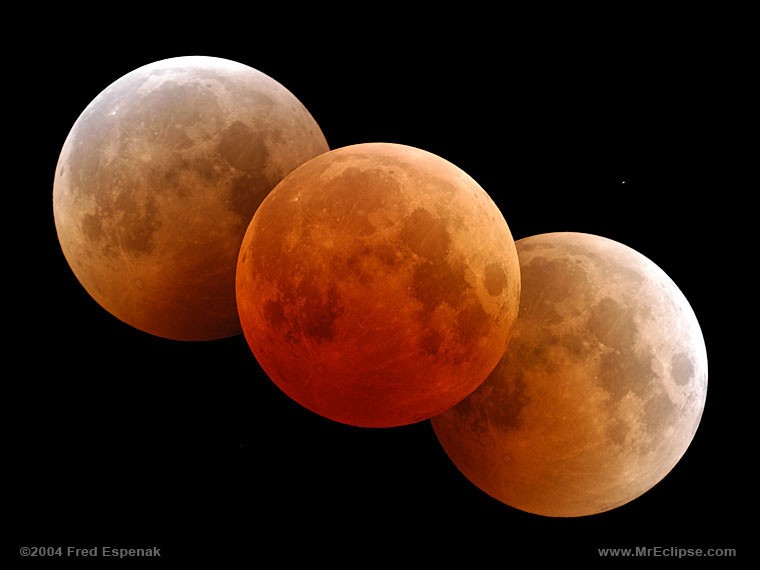 Red Moon Triple — APOD for 2004-10-29